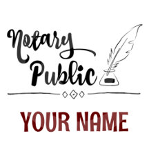 Notary Public Feather Quill Customizable