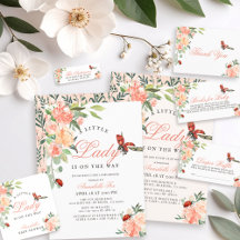 Little Lady Ladybug Roses Girl Baby Shower