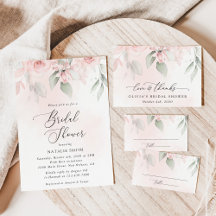 Blush Pink Flowers Bridal Shower Collection