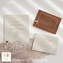 Wildflowers Terracotta Wedding Invitation Suite