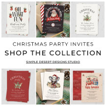 Festive Holiday Christmas Party Invitations