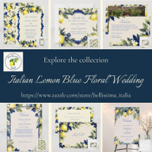 Italian Lemon Blue Floral Wedding