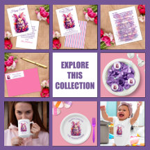 Colorful Easter Bunny with Watercolor Florals