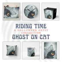Ghost Riding Halloween Cat