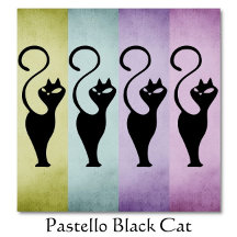 Pastello Black Cat Silhouettes