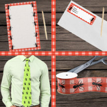 Summer Picnic Theme With Ants on Tablecloth Plaid