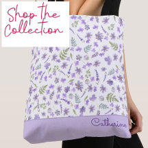 Purple Watercolor Wildflowers Home and Living
