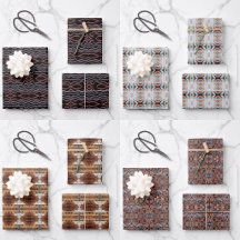 Wrapping Sheets Gift Paper With Abstract Designs 