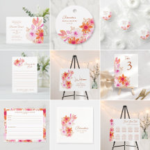 Soft Boho Pink and Orange Floral Bridal Shower