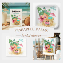 Pineapple Palms Tropical Bridal Shower Collection