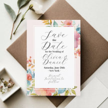 Watercolor Florals Modern Wedding Collection