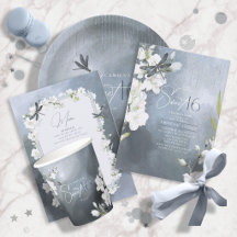 Dragonfly Floral Sweet 16 Party Supplies Blue