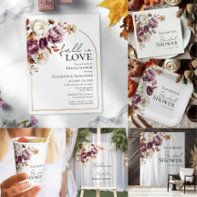 Burgundy Floral Gold Arch Fall Bridal Shower