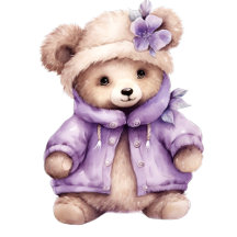 Violet Purple Teddy Bear Cloud Baby Shower