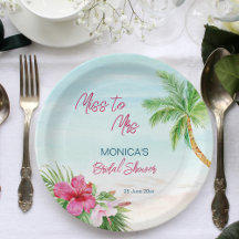 Tropical beach summer bridal shower