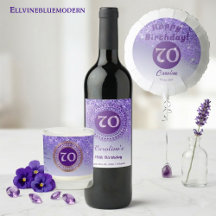 Beautiful Royal Purple Glitter   70th Birthday
