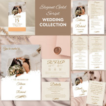 Elegant Photo & Gold Script Wedding 