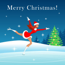 Merry Christmas Figure Skating Girl