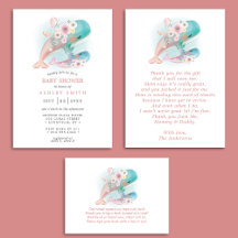 Floral Watercolor Whales Baby Shower