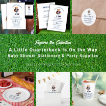 Football Little Quarterback Teddy Baby Shower 