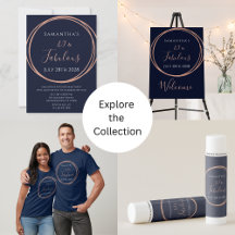 40 and Fabulous Birthday Party Navy Rose Gold