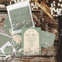 Boho Wildflower Baby in Bloom in Sage Green 