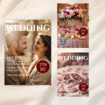 Unique Custom Magazine Style Wedding Invitations