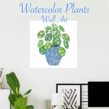 Watercolor Plant Wall Art