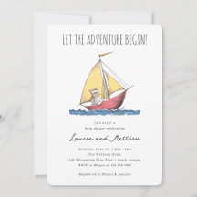 Wild Adventure Baby Shower Sailboat Collection