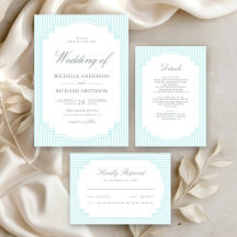 Classic Pastel Blue Striped Wedding