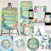 Cute dinosaur jungle School boy Birthday party