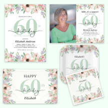 Elegant Pastel Floral 60th Birthday Party