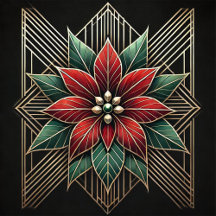 Retro Art Deco Poinsettia Personalized Gifts
