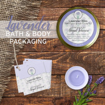 Homemade Lavender Bath + Body Product Packaging💜