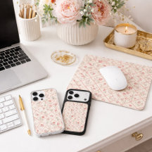 Vintage Blush Pink Floral Lattice Sports & Tech