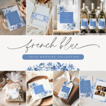 Vintage French Blue Toile Wedding Suite