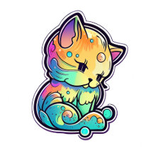 cute cat psychedelic art T-Shirts