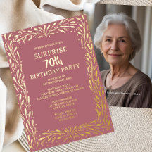 Luxe Elegant Foil Milestone Birthday Invitations 