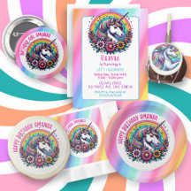 Unicorn and Rainbow Sparkles Girl's Birthday Party