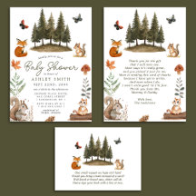 Woodland Forest Animals Watercolor Baby Shower