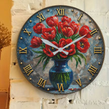 Elegant Floral Wall Clocks   Botanical Flower 