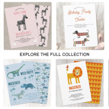 Kids Animal Birthday Party Invitations