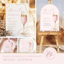 Pearls and Prosecco Pink Gold Bridal Shower