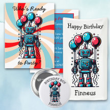 Robot Themed Boy's Birthday Party Collection