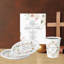Elegant Pink Floral Baptism for a Girl