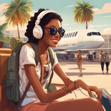 Headphones Lace AI art Theme