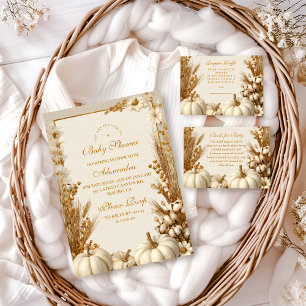 白い素朴かぼちゃおむつラッフル エンクロージャーカード