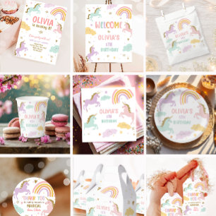 ユニコーンパーティーマジカルレインボーユニコーン誕生日イン 招待状