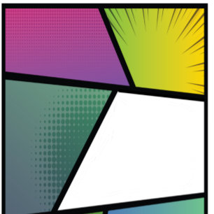 漫画アポップ・アートのート💥🎨スピーチバブルズ結婚グラフィティ 三つ折り招待状