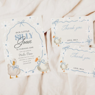 ブルーボウグースコ間抜けケット誕生日 サンキューカード